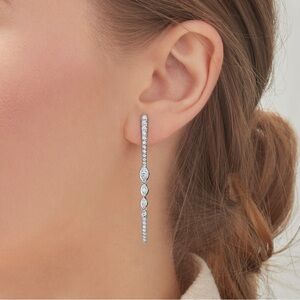KWIAT VINE DROP EARRINGS WITH DIAMONDS